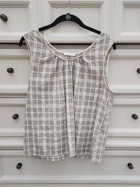 Neuflora Zinnia Neutral Plaid Top XL